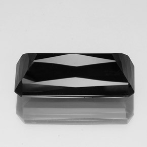 Tormalina naturale nero da 28,68 ct, taglio smeraldo, opaco