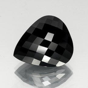 Tormalina naturale nero da 23,98 ct, taglio a pera, opaco