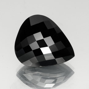 Tormalina naturale nero da 23,98 ct, taglio a pera, opaco