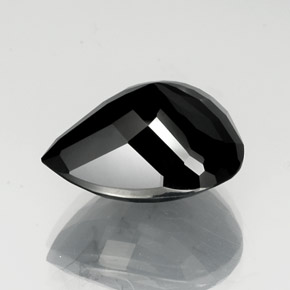Tormalina naturale nero da 23,98 ct, taglio a pera, opaco