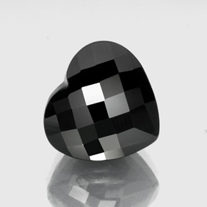 Tormalina naturale nero da 19,13 ct, a forma di cuore, opaco