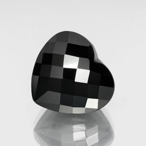 Tormalina naturale nero da 19,13 ct, a forma di cuore, opaco
