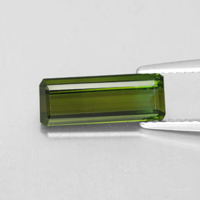 Tormalina naturale verde da 2,15 ct, taglio smeraldo, VVS