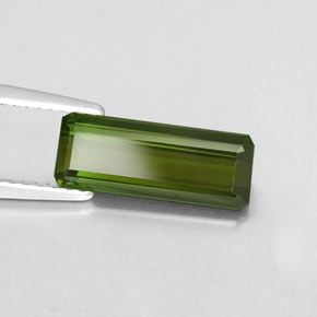 Tormalina naturale verde da 2,15 ct, taglio smeraldo, VVS