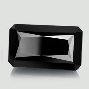 Tormalina naturale nero da 22,79 ct, taglio smeraldo, opaco
