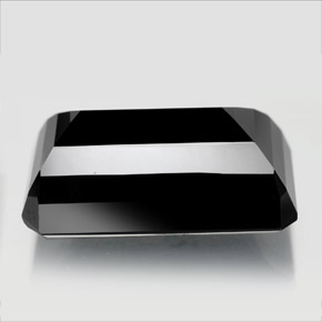 Tormalina naturale nero da 22,79 ct, taglio smeraldo, opaco