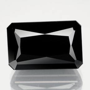 Tormalina naturale nero da 14,50 ct, taglio smeraldo, opaco