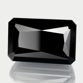 Tormalina naturale nero da 14,50 ct, taglio smeraldo, opaco