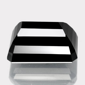 Tormalina naturale nero da 14,50 ct, taglio smeraldo, opaco