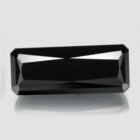 Tormalina naturale nero da 18,37 ct, taglio smeraldo, opaco