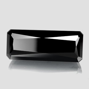 Tormalina naturale nero da 18,37 ct, taglio smeraldo, opaco