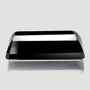 Tormalina naturale nero da 18,37 ct, taglio smeraldo, opaco