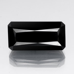 Tormalina naturale nero da 30,20 ct, taglio smeraldo, opaco