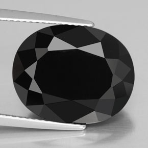 Tormalina naturale nero da 12,00 ct, taglio ovale, opaco