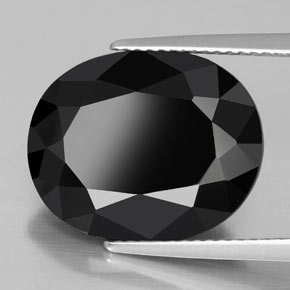 Tormalina naturale nero da 12,00 ct, taglio ovale, opaco