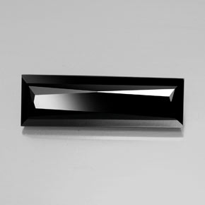 Tormalina naturale nero da 13,87 ct, baguette, opaco