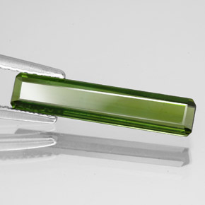 Tormalina naturale verde da 1,51 ct, taglio smeraldo, VS
