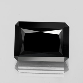 Tormalina naturale nero da 18,35 ct, taglio smeraldo, opaco