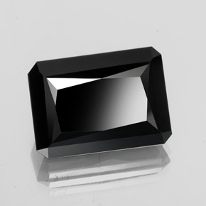 Tormalina naturale nero da 18,35 ct, taglio smeraldo, opaco