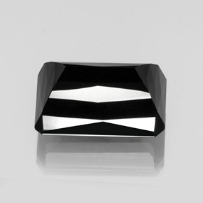Tormalina naturale nero da 18,35 ct, taglio smeraldo, opaco