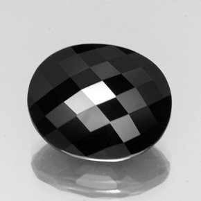 Tormalina naturale nero da 20,73 ct, taglio ovale, opaco