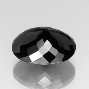 Tormalina naturale nero da 20,73 ct, taglio ovale, opaco