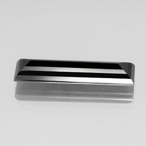 Tormalina naturale nero da 11,68 ct, baguette, opaco