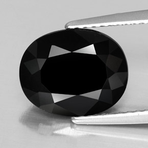 Tormalina naturale nero da 3,07 ct, taglio ovale, opaco