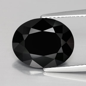 Tormalina naturale nero da 4,31 ct, taglio ovale, opaco