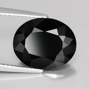 Tormalina naturale nero da 4,31 ct, taglio ovale, opaco