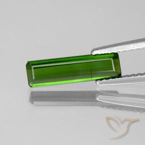 Tormalina Verde medio-scuro naturale da 1.05 ct, Taglio smeraldo, VS-SI