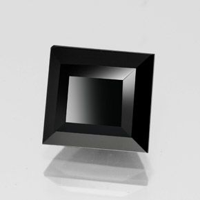 Tormalina naturale nero da 3,31 ct, quadrato, opaco