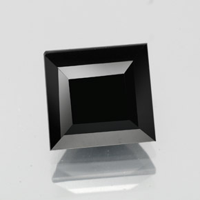 Tormalina naturale nero da 3,31 ct, quadrato, opaco