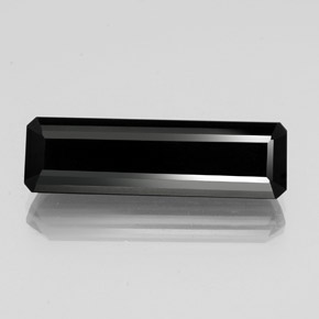 Tormalina naturale nero da 13,44 ct, taglio smeraldo, opaco
