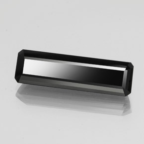 Tormalina naturale nero da 13,44 ct, taglio smeraldo, opaco