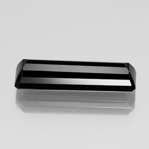 Tormalina naturale nero da 13,44 ct, taglio smeraldo, opaco
