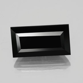 Tormalina naturale nero da 4,12 ct, baguette, opaco
