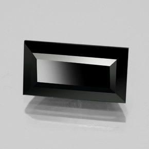 Tormalina naturale nero da 4,12 ct, baguette, opaco