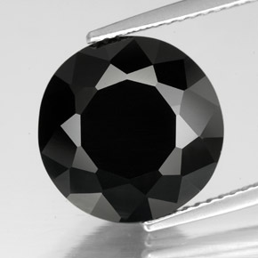Tormalina naturale nero da 7,35 ct, taglio rotondo, opaco