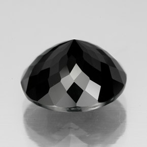 Tormalina naturale nero da 7,35 ct, taglio rotondo, opaco