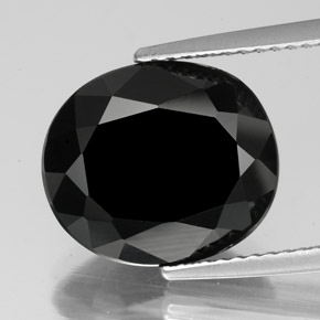 Tormalina naturale nero da 6,33 ct, taglio ovale, opaco