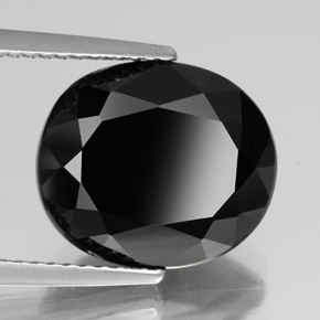 Tormalina naturale nero da 6,33 ct, taglio ovale, opaco