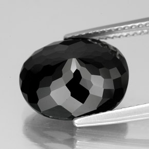 Tormalina naturale nero da 6,33 ct, taglio ovale, opaco