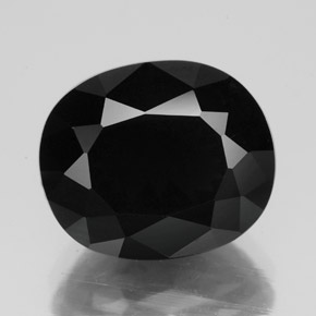 Tormalina naturale nero da 6,92 ct, taglio ovale, opaco