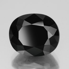 Tormalina naturale nero da 6,92 ct, taglio ovale, opaco
