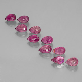 Tormalina naturale rosa da  ct, briolette, VS-SI