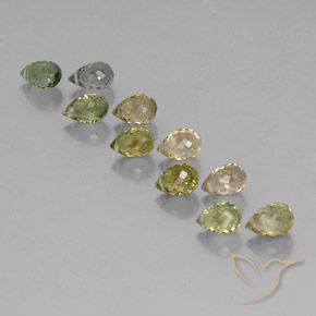 Gemme di Tormalina Multicolore naturale da 5.68 ct, Taglio briolette, VS-SI