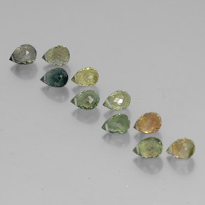 Tormalina naturale multicolore da 4,54 ct, briolette, VS-SI