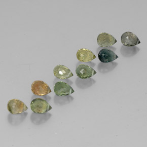Tormalina naturale multicolore da 4,54 ct, briolette, VS-SI