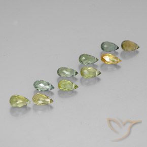 Gemme di Tormalina Multicolore naturale da 5.85 ct, Taglio briolette, VS-SI